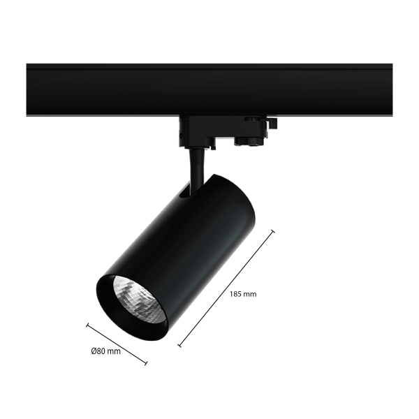 3-FASE RAILSPOT ELARA 20W ZWART