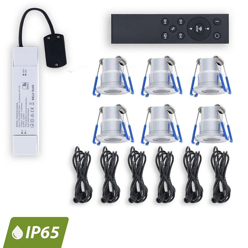 INBOUWSPOTS TOLOS | SET 6 STUKS | MET AFSTANDBEDIENING