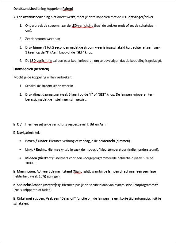 veranda afstandsbeniening koppelen