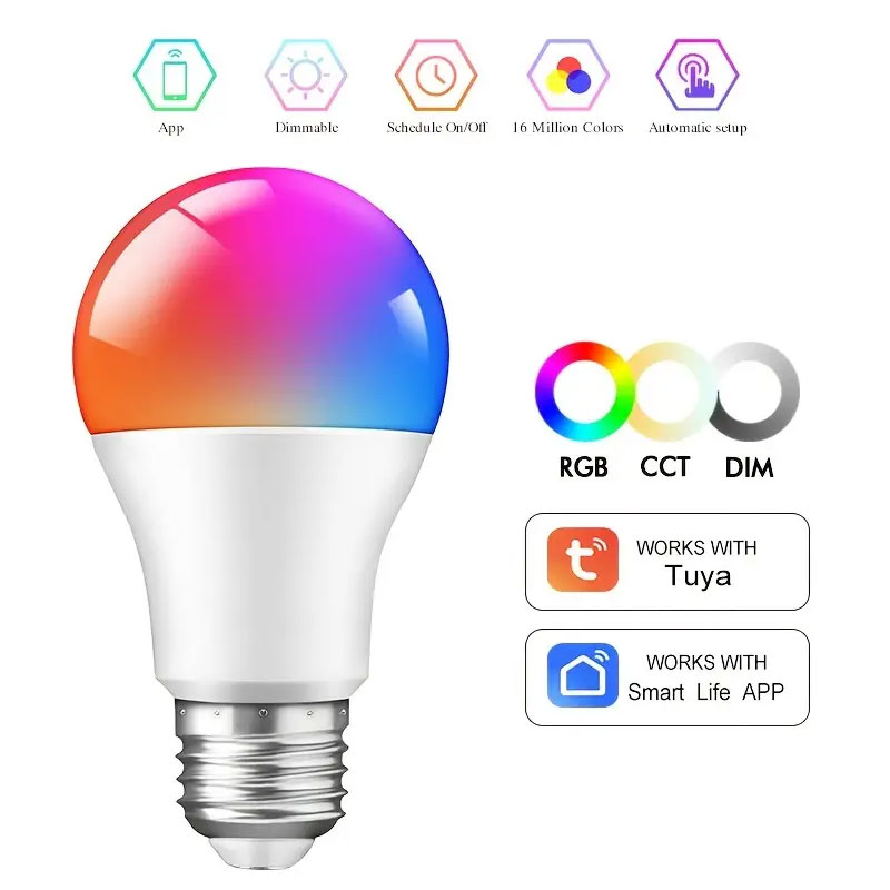 Ampoules LED Connectées GU10 - 16M De Couleurs, Commandées Par App Ou Voix (Alexa/Google)