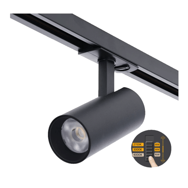 1-FASE RAILSPOT 10W ZWART DIMBAAR CCT new