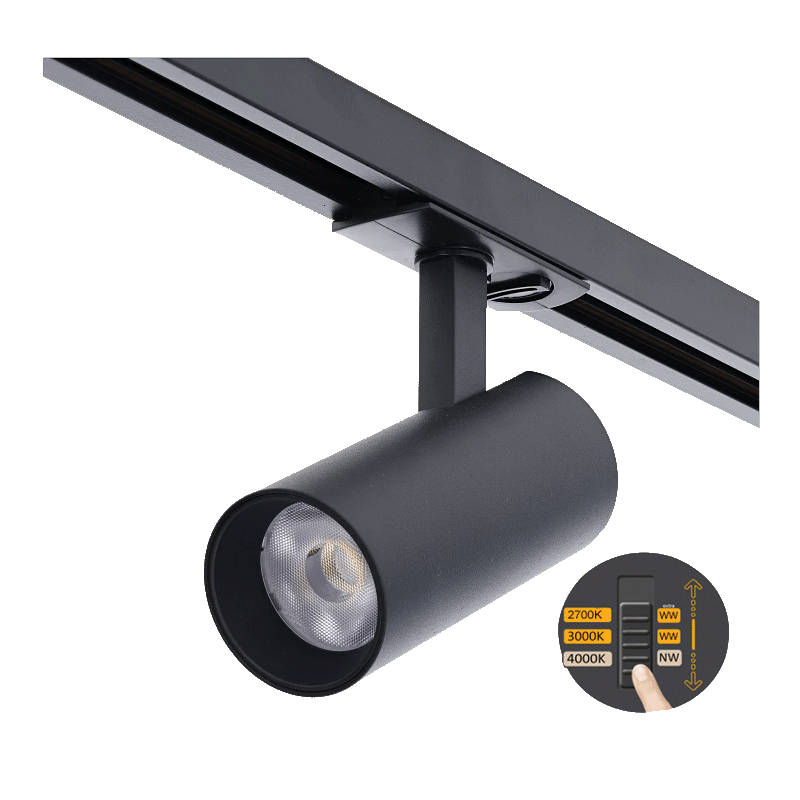 1-FASE RAILSPOT 10W ZWART DIMBAAR CCT new