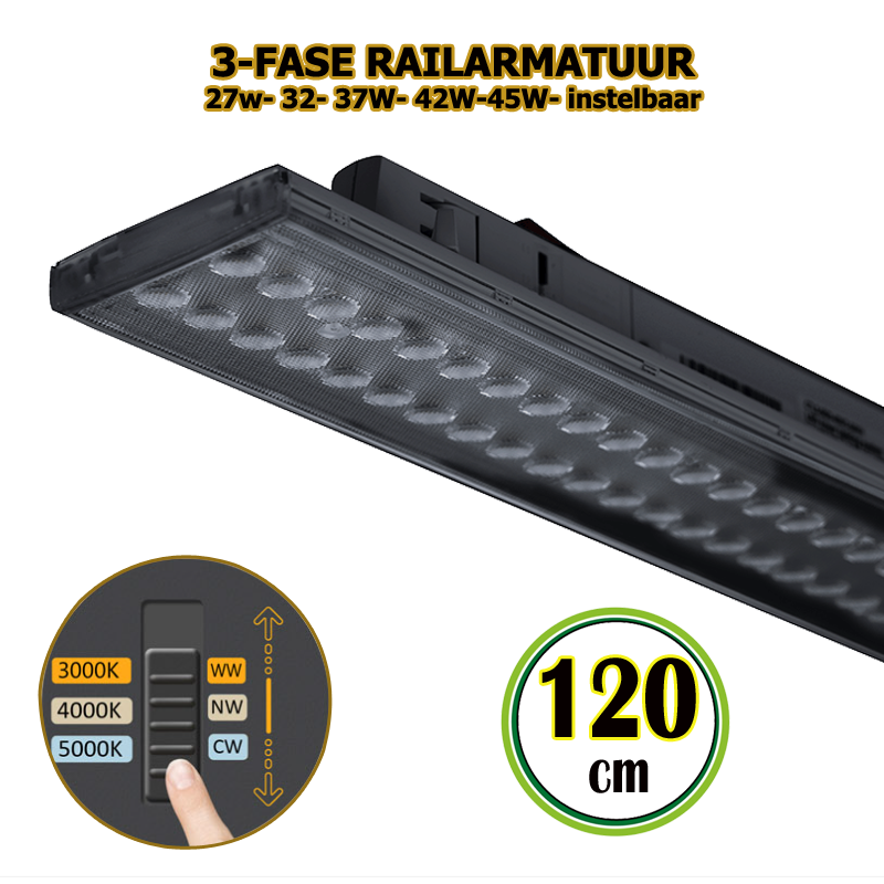 KANTELBAAR trackrail-120cm-wit-armatuu