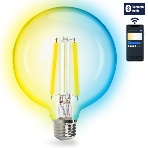 Bluetooth Mesh Smart Filament Lamp G125 6W CCT