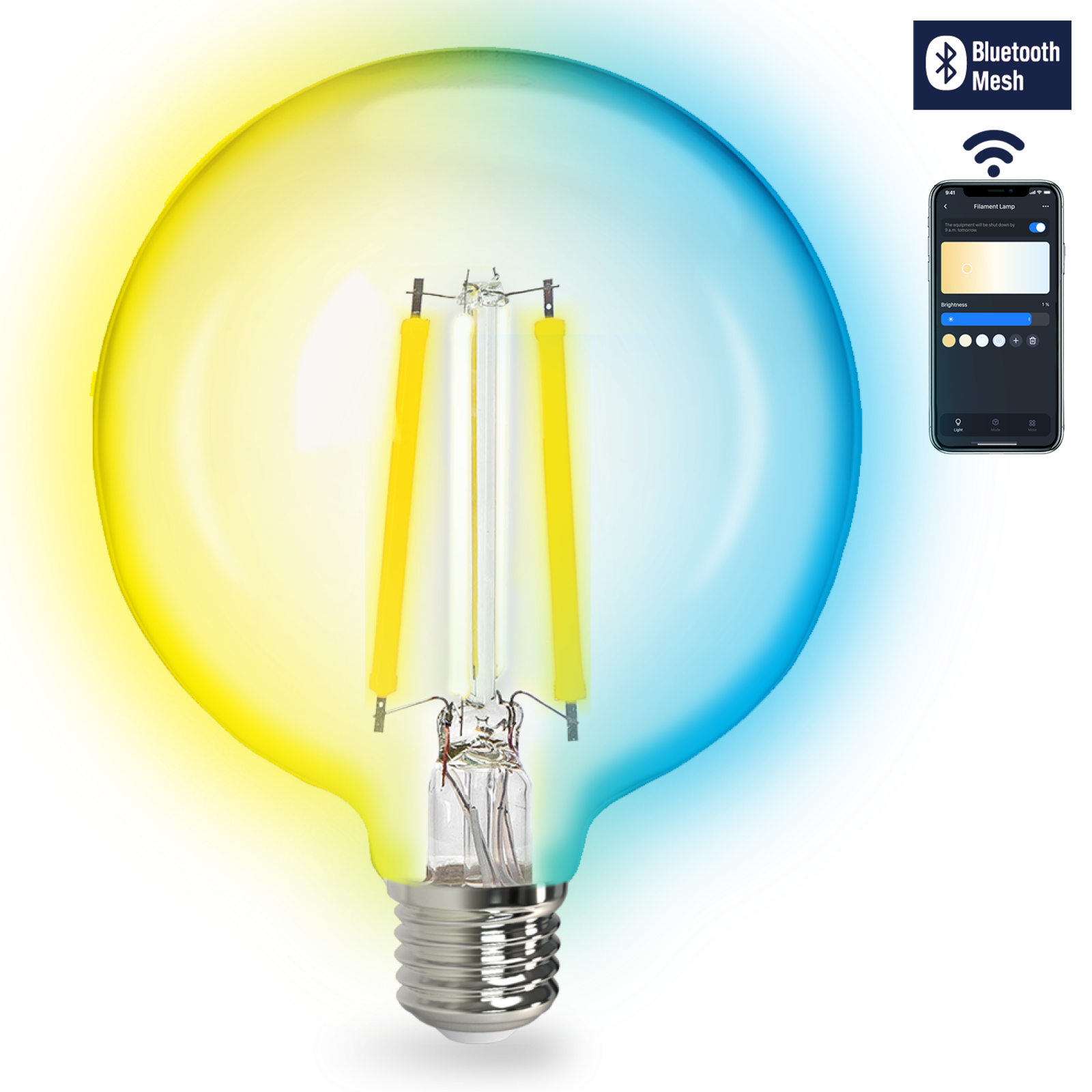 Bluetooth Mesh Smart Filament Lamp G125 6W CCT